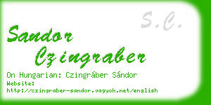 sandor czingraber business card