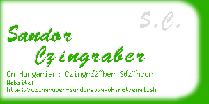 sandor czingraber business card